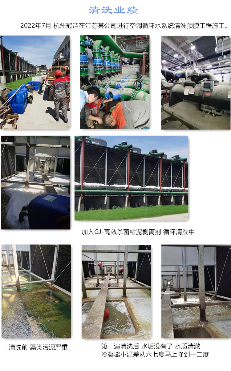 江苏嘉合建设空调循环水系统清洗预膜（冷却塔）2022.7.20